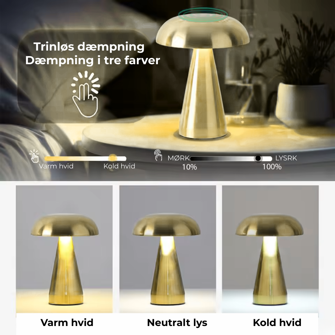 LuxorLampe™ | Elegant Belysning på Få Sekunder – Oplev Svampe Bordlampen