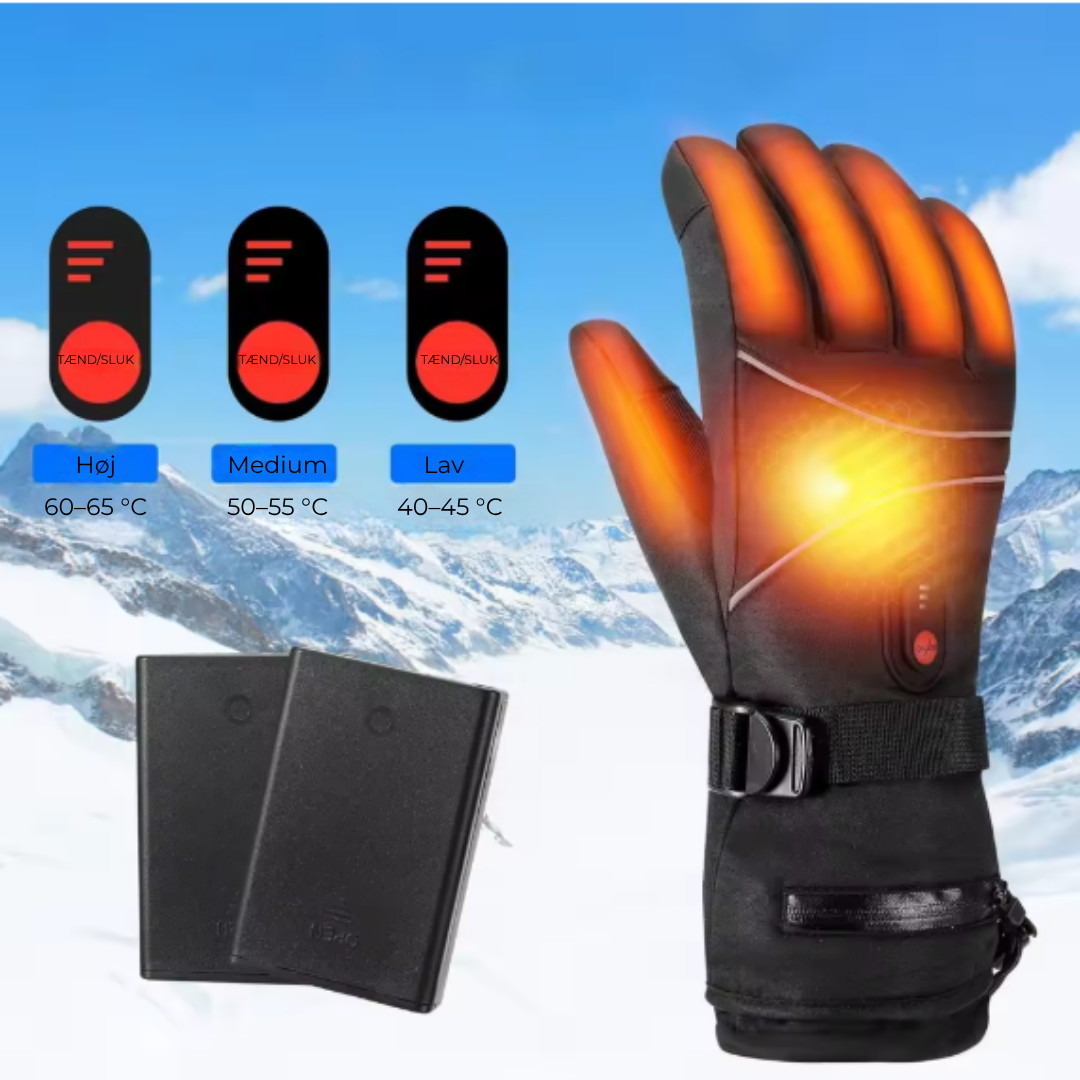 HeatHansker™ | 5200mAh Genopladelige Opvarmede Skihandsker – Hold varmen, bliv opladt