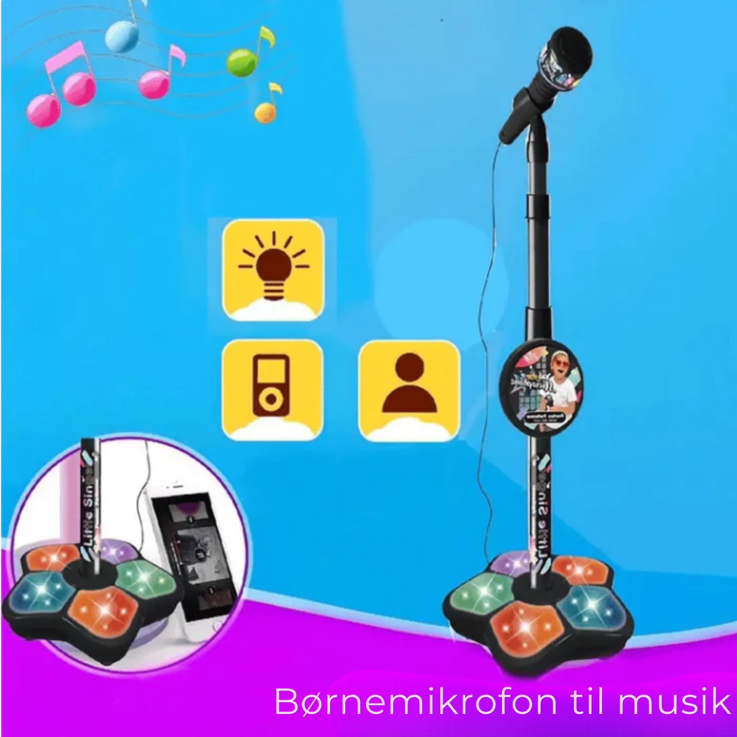 Børnemic™ | Sjov Karaoke-Mikrofon til Børn