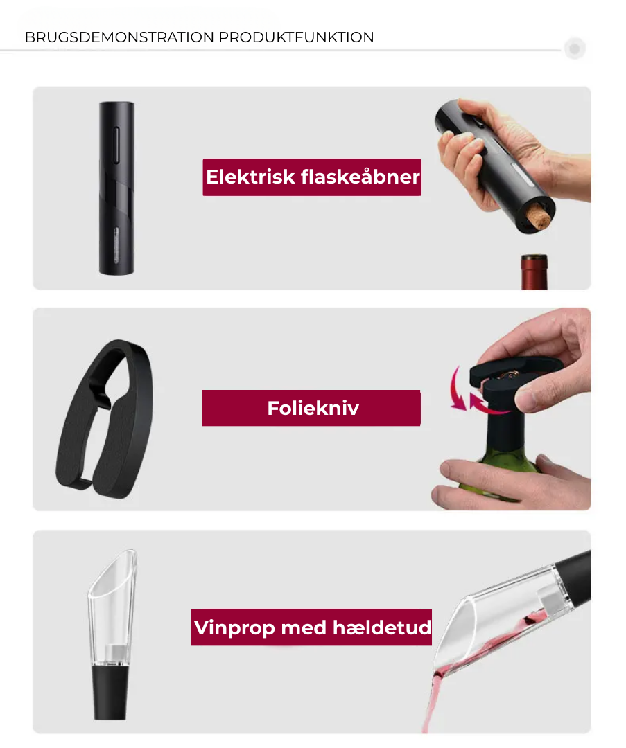 EasyVin™ | Åbn vin med ét tryk – elegance og bekvemmelighed i samme sæt