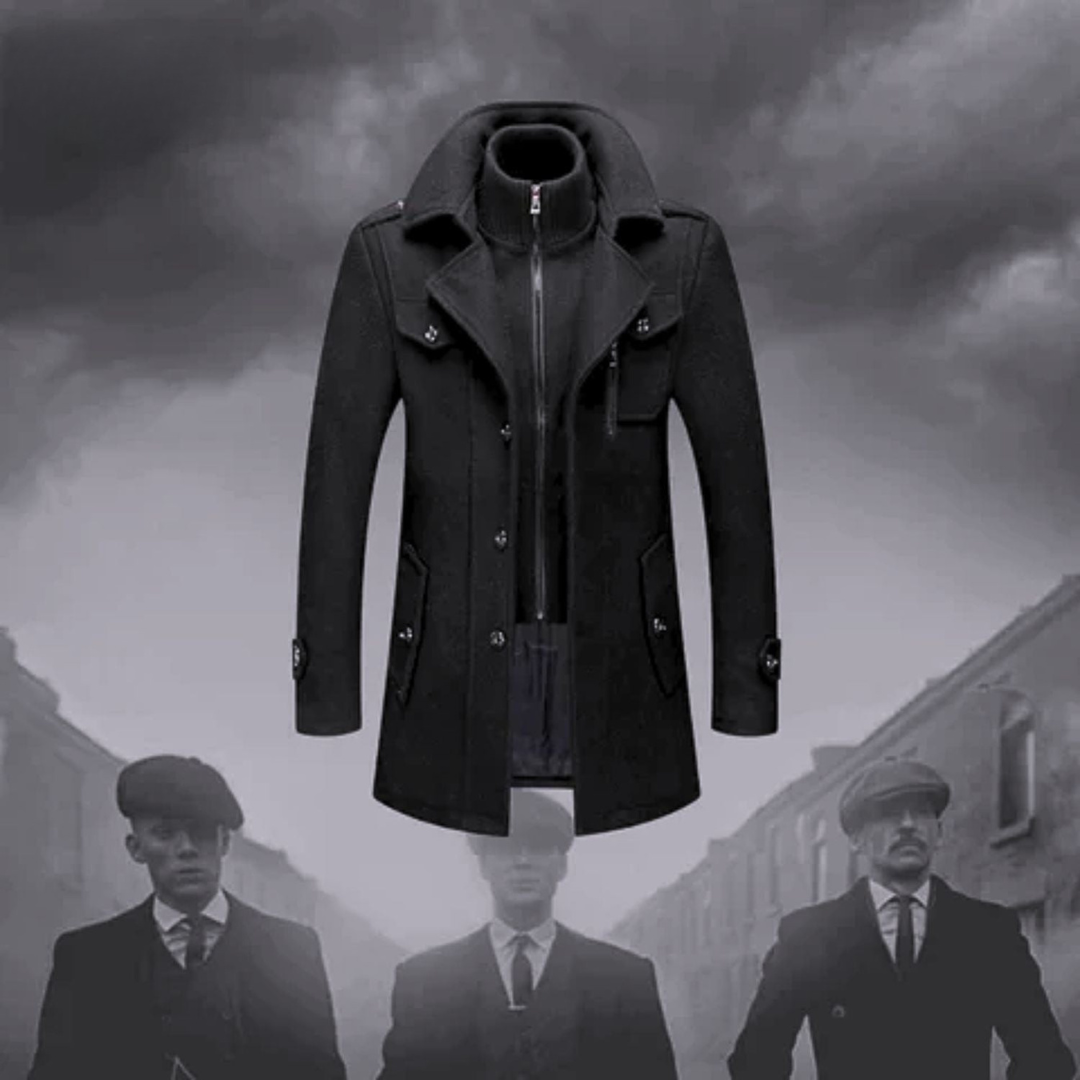 GentlemanJakke | Luksuriøs trenchcoat med dobbeltkrave til mænd