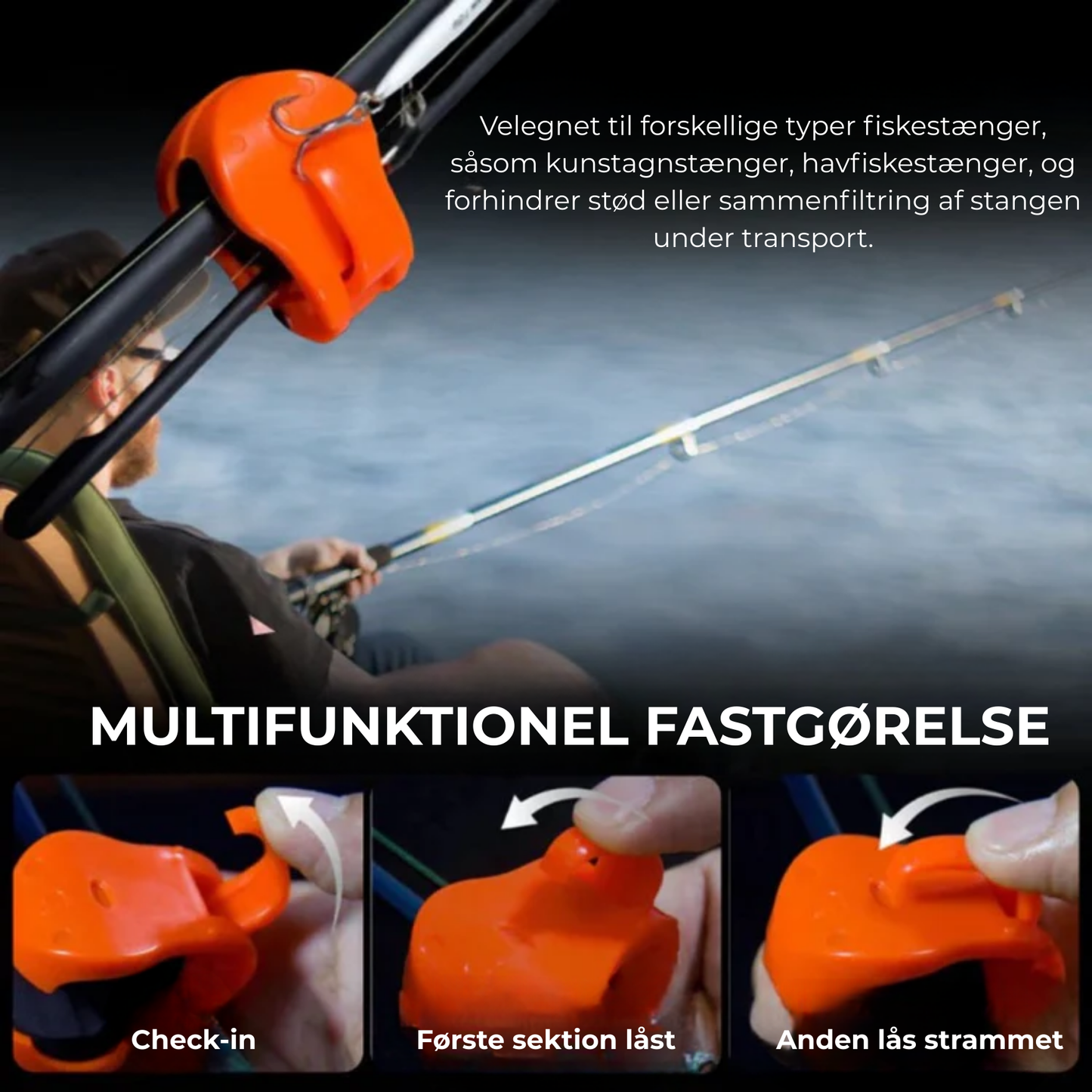 Stangklemme™ Multifunktionel Stangholder | Hold dine fiskestænger sikre, organiserede og klar til handling!