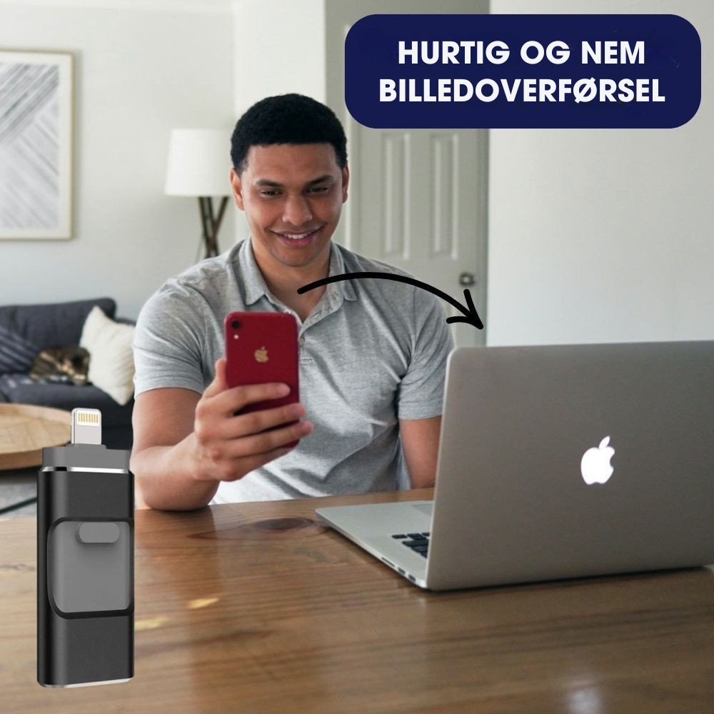 DataTryg™ - 4-i-1 USB-drev – Lynhurtig billedoverførsel