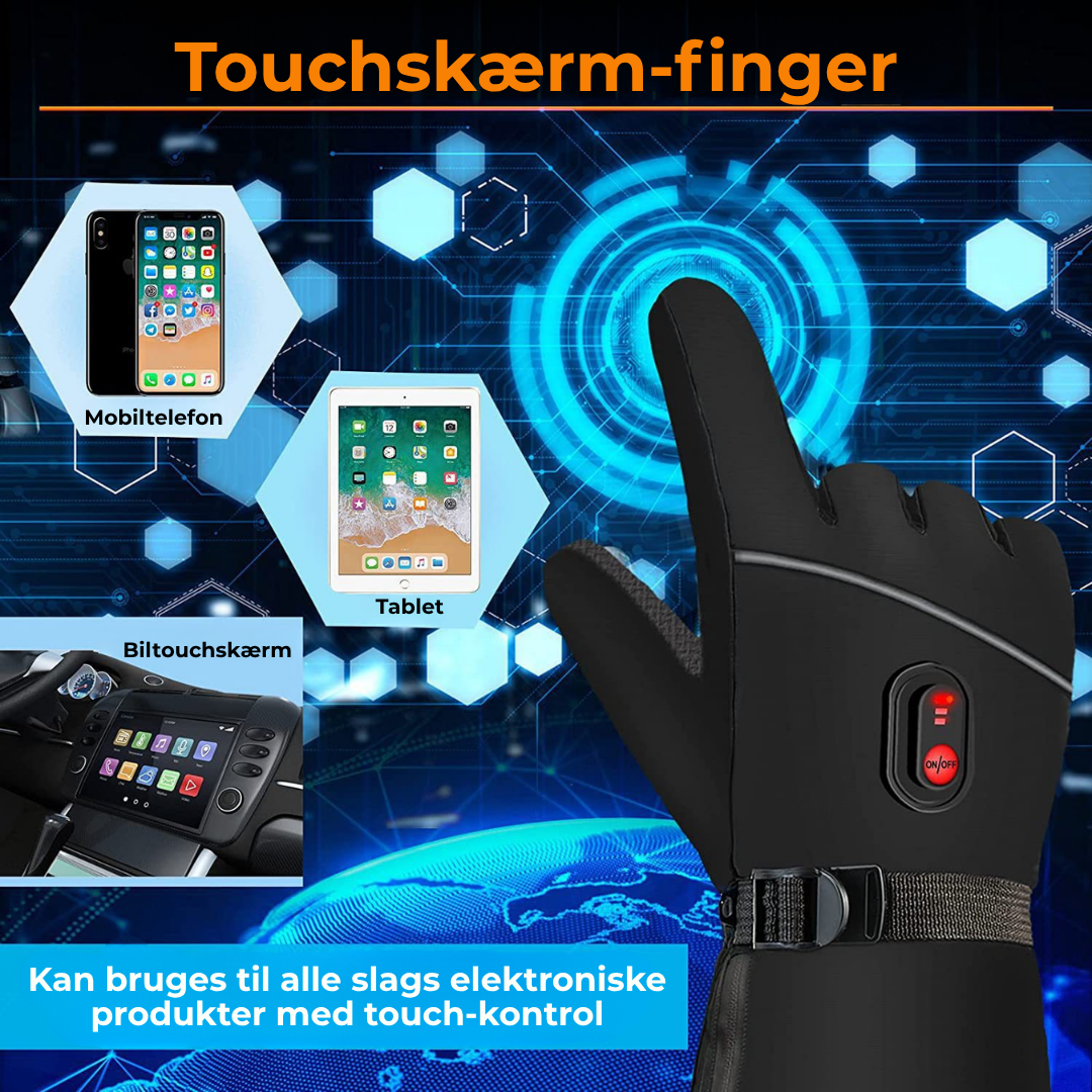 HeatHansker™ | 5200mAh Genopladelige Opvarmede Skihandsker – Hold varmen, bliv opladt