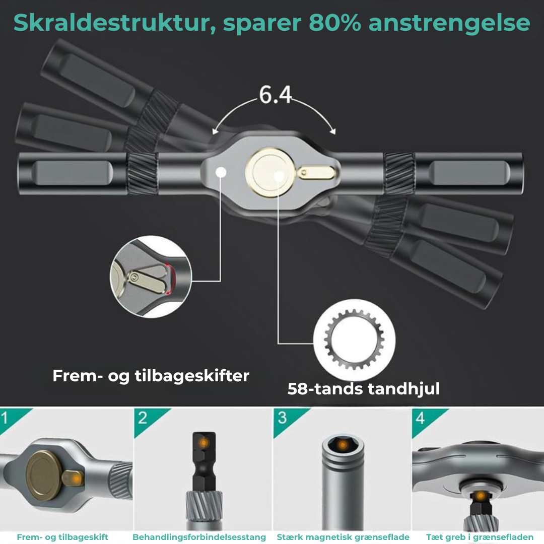 SmartBorKit™ | Skralde Præcisionsskruetrækkersæt – Modulært Magnetisk Reparationssæt