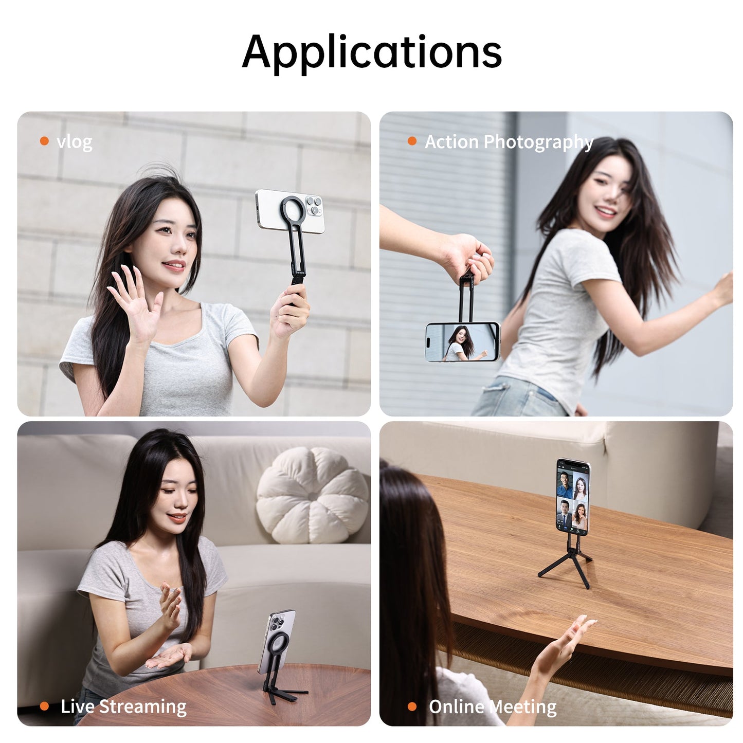 MagniPod™ – Magnetisk Smartphone Tripod med Karabiner