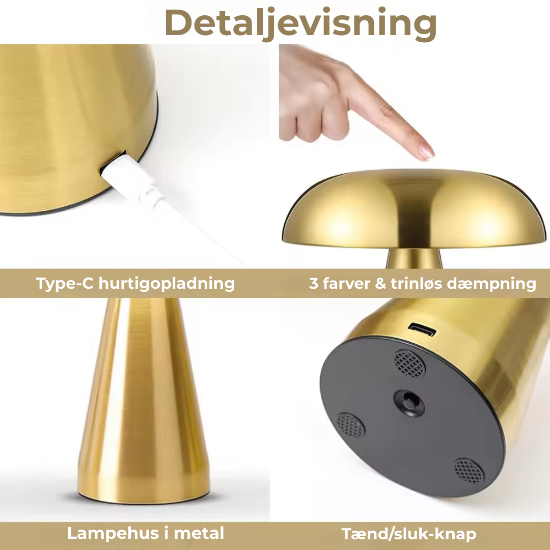 LuxorLampe™ | Elegant Belysning på Få Sekunder – Oplev Svampe Bordlampen