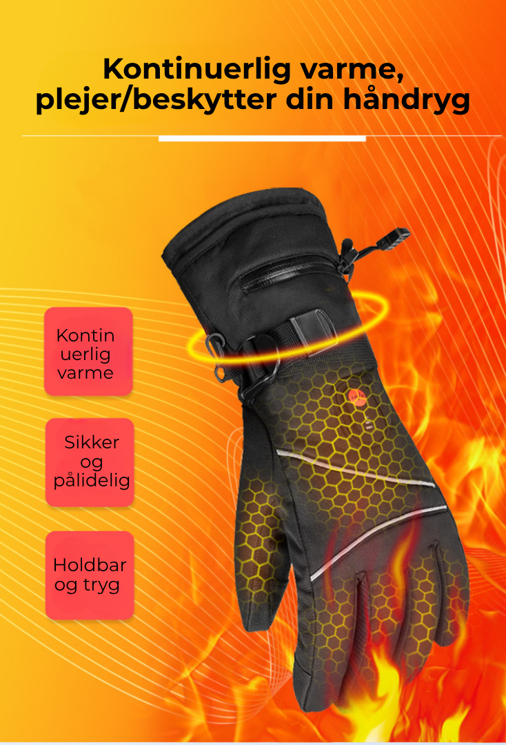 HeatHansker™ | 5200mAh Genopladelige Opvarmede Skihandsker – Hold varmen, bliv opladt