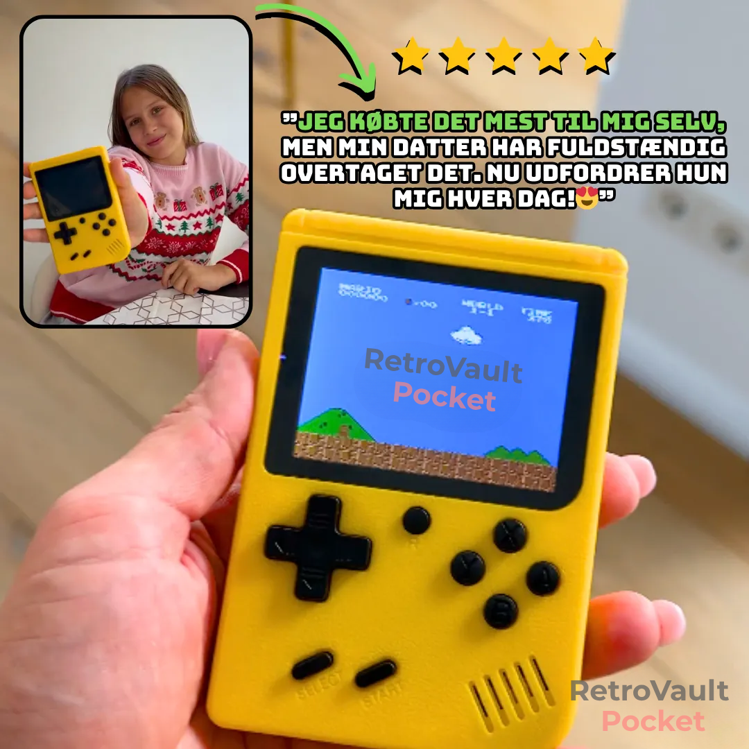 RetroVault Pocket | Genoplev Barndommens Spilglæde – Alt-i-Én Retro Konsol for Hele Familien!