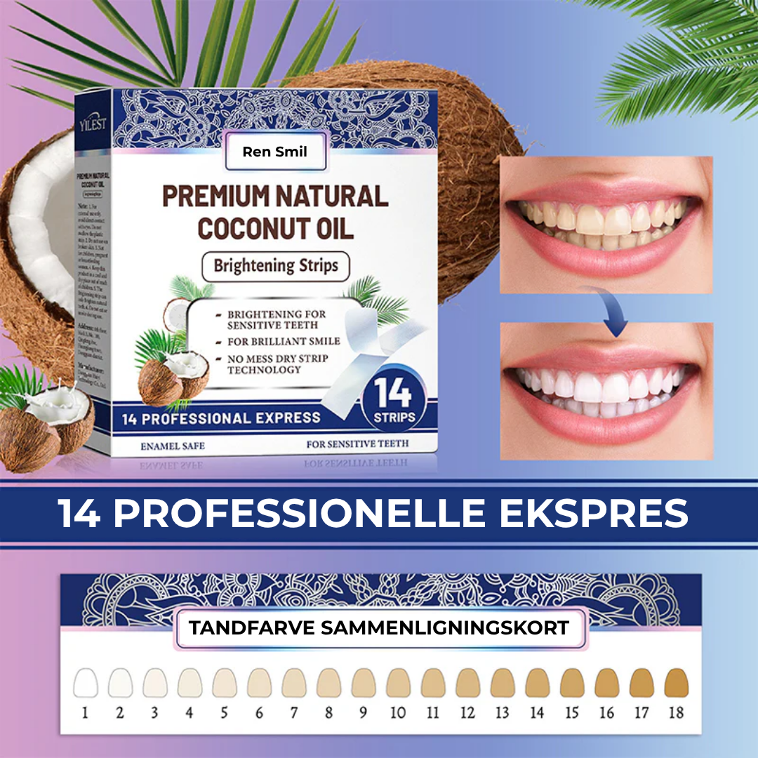 Ren Smil | Naturlige kokosstrips til tandblegning og lysere smil