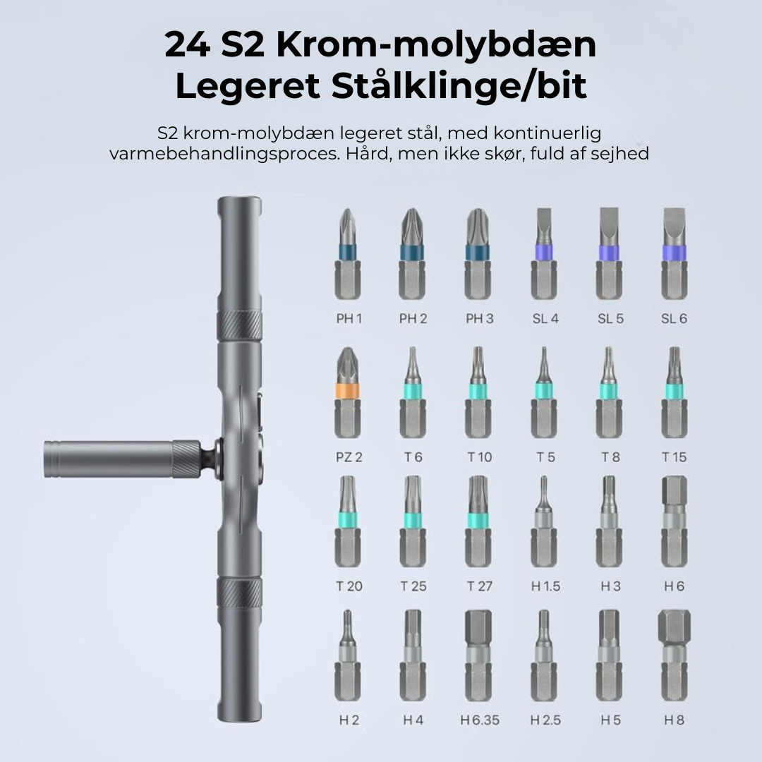 SmartBorKit™ | Skralde Præcisionsskruetrækkersæt – Modulært Magnetisk Reparationssæt