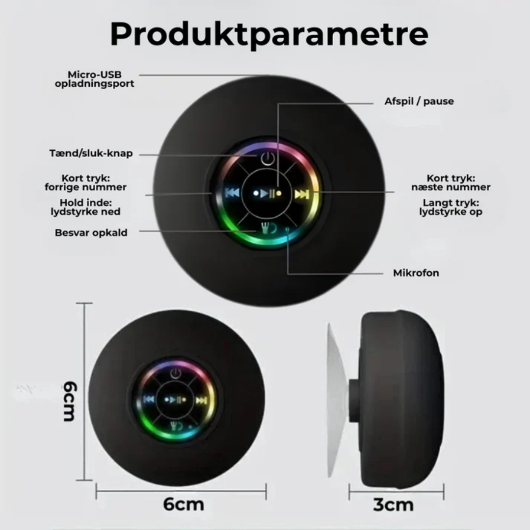 Vandtæt Bluetooth Brusehøjttaler