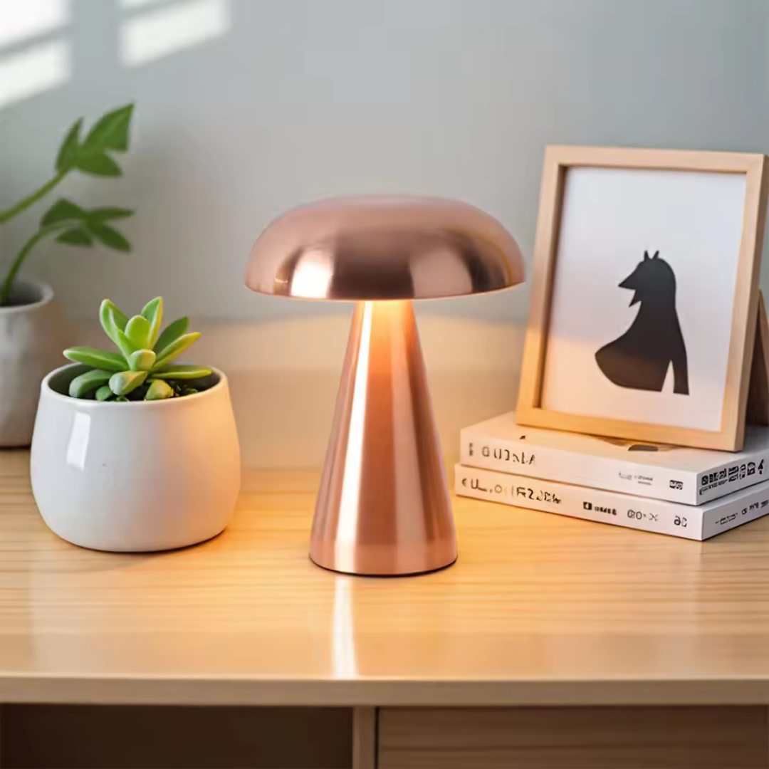 LuxorLampe™ | Elegant Belysning på Få Sekunder – Oplev Svampe Bordlampen