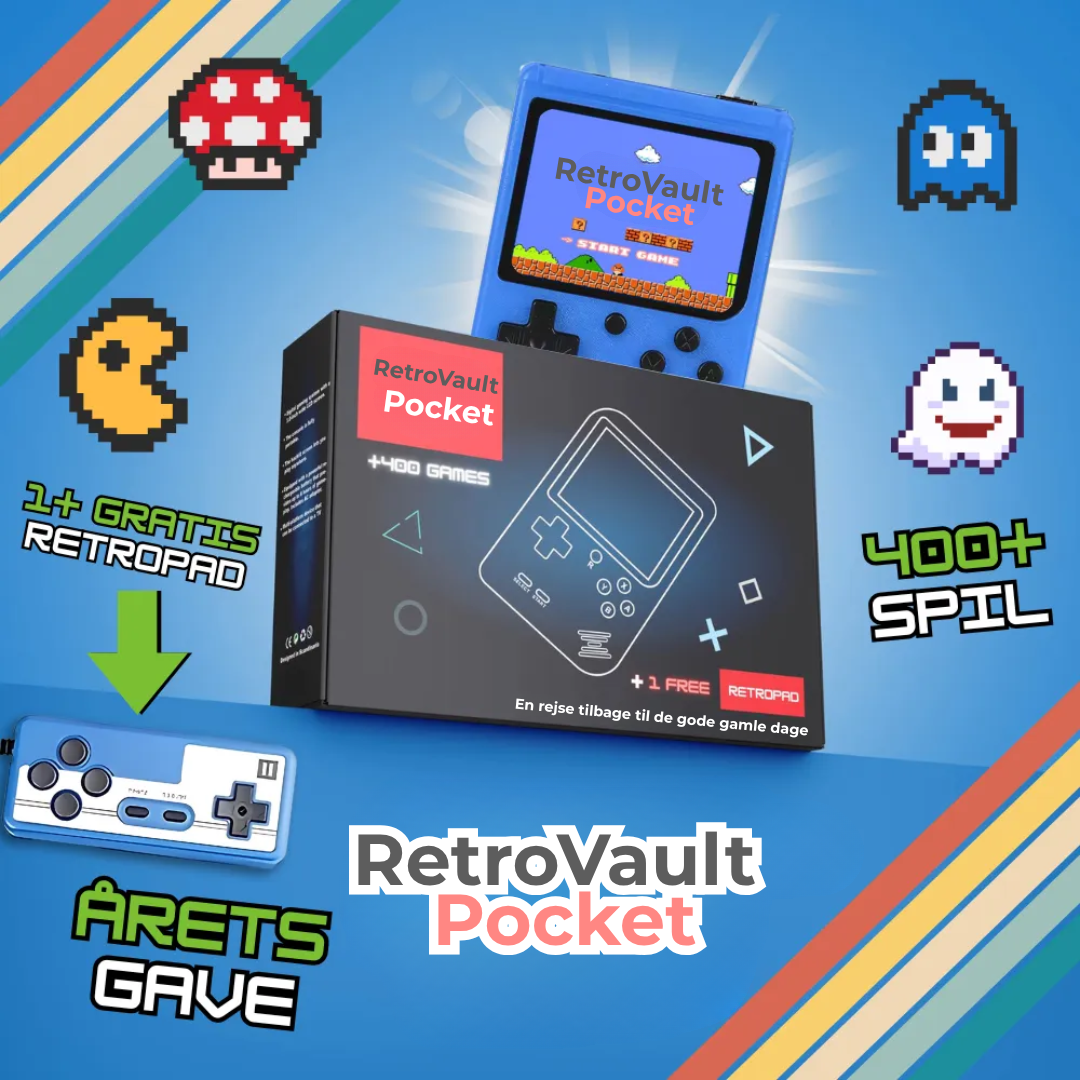 RetroVault Pocket | Genoplev Barndommens Spilglæde – Alt-i-Én Retro Konsol for Hele Familien!