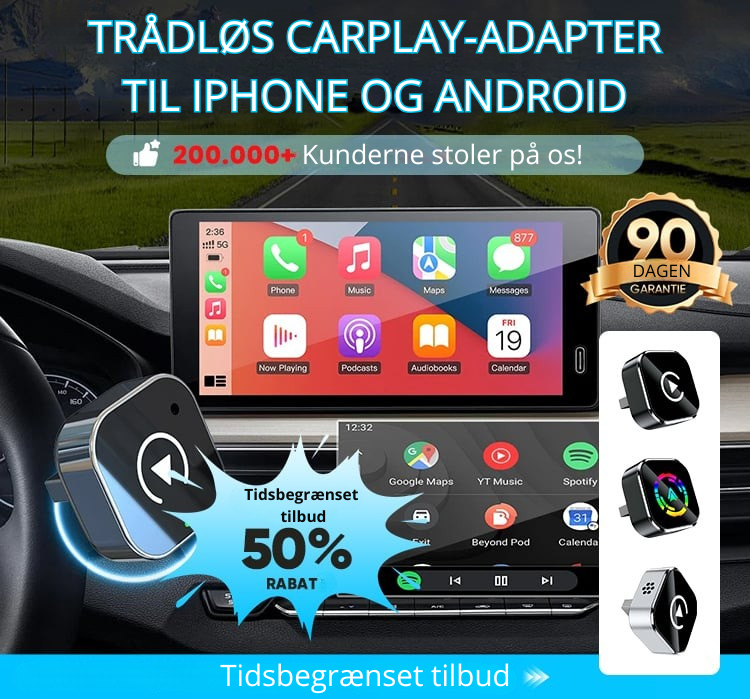 KørSmart™ | Trådløs CarPlay & Android Auto