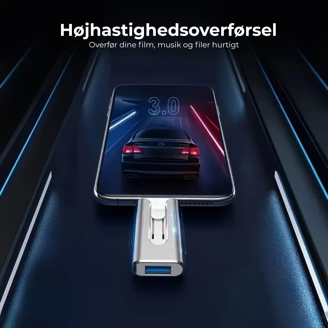 SkySaver™ | 4-i-1 USB-drev – Lynhurtig billedoverførsel