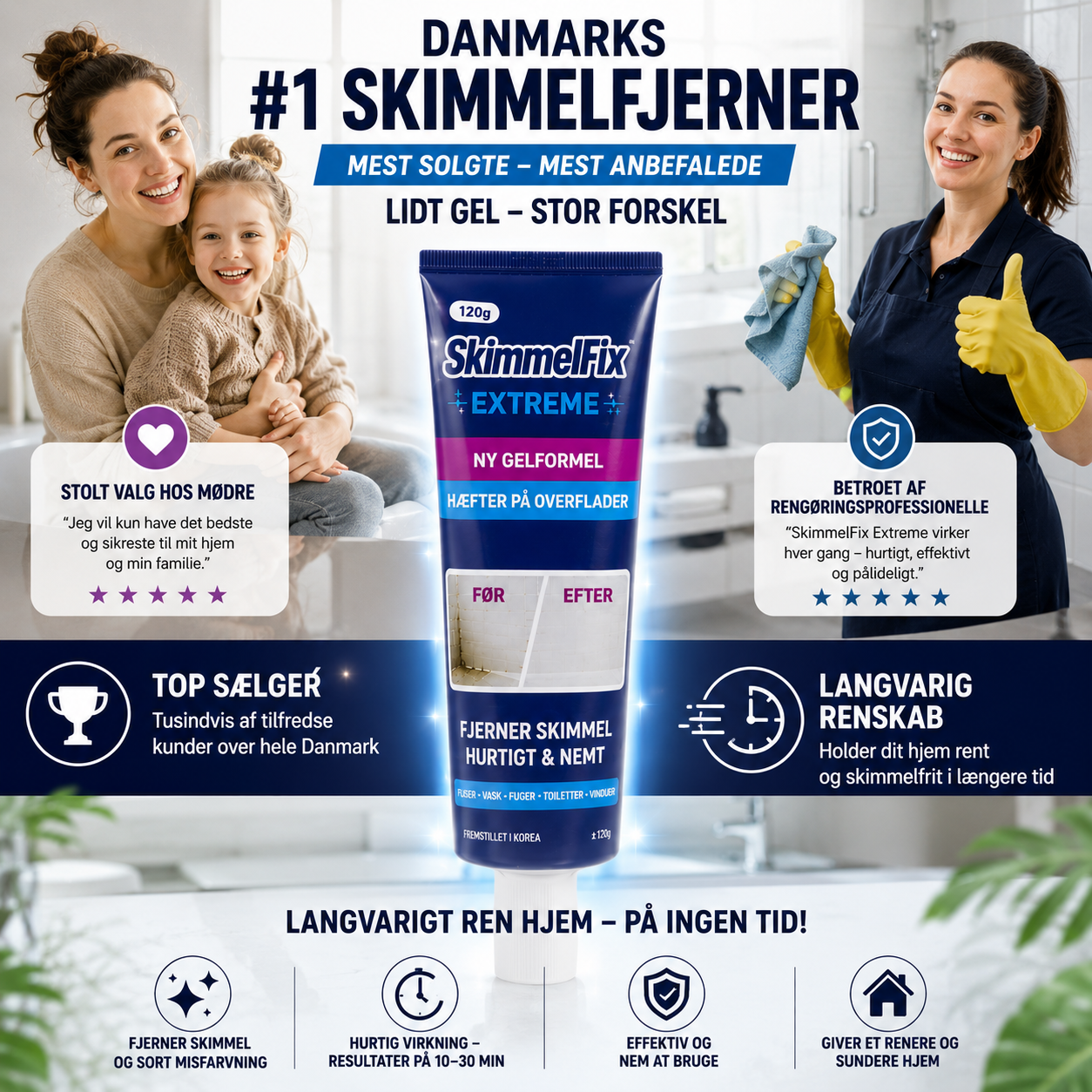 SkimmelFix™ Fjerner sort skimmel i fuger, pakninger og fliser