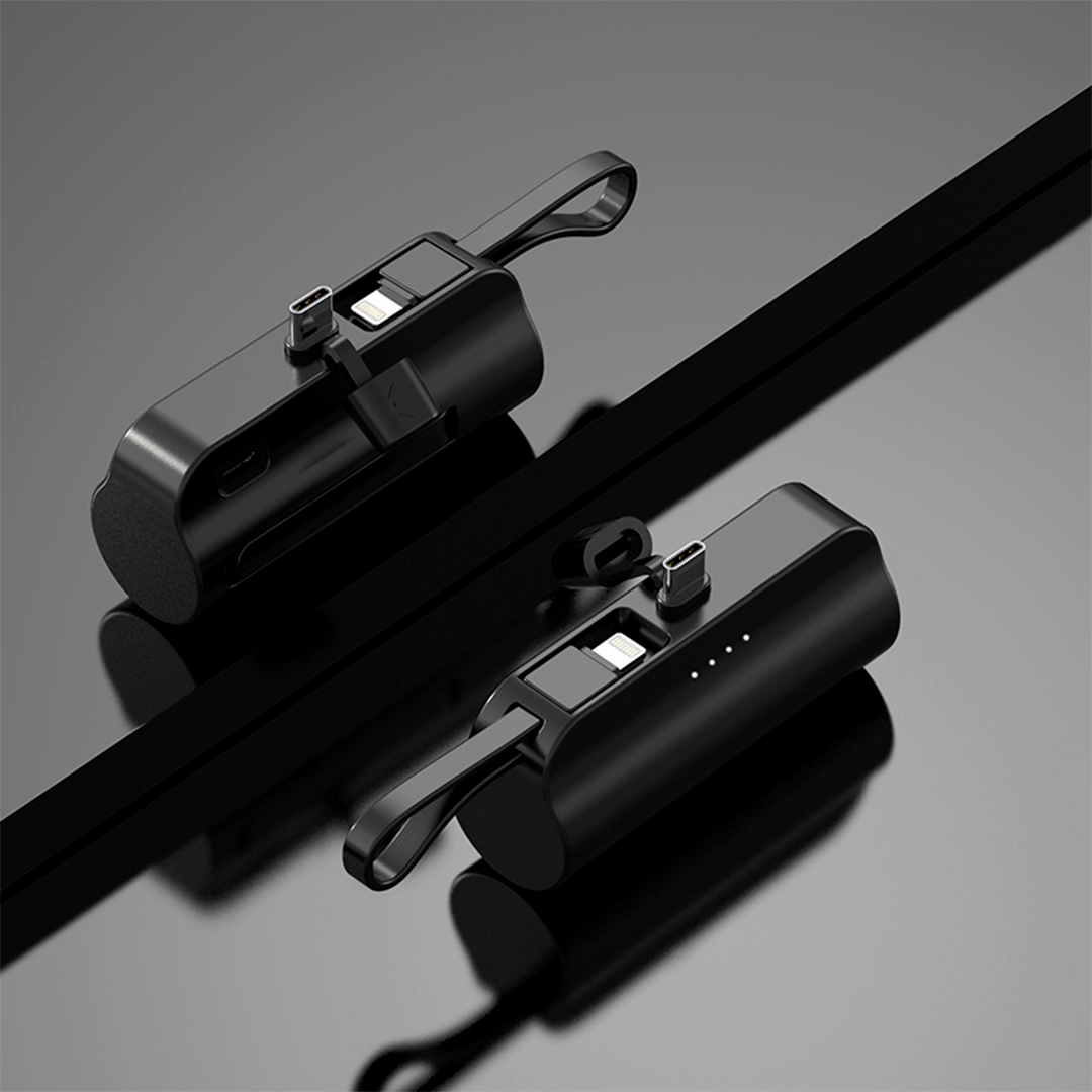 PocketBank™ – Dobbelt powerbank med indbygget kabel
