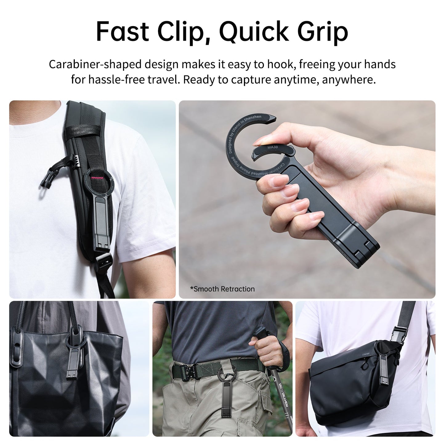 MagniPod™ – Magnetisk Smartphone Tripod med Karabiner