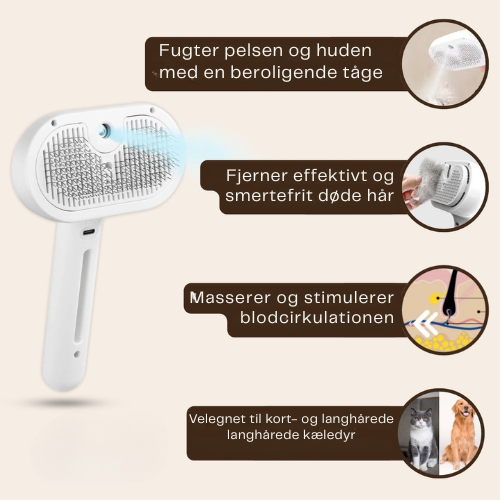 GlansPels® Steam Pro | Professionel pelsplejebørste til kæledyr
