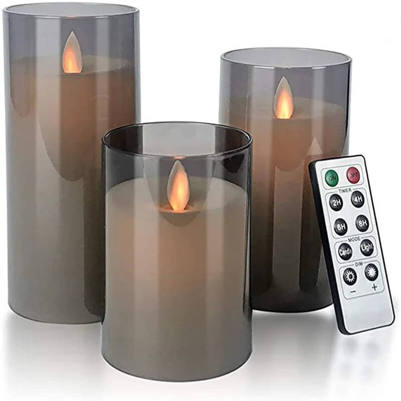 HyggeStearinlys™ | 3-pak LED-stearinlys med realistisk flammeeffekt med fjernbetjening og dæmper