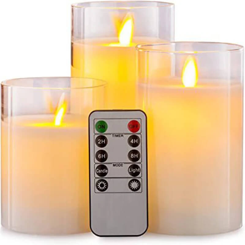 HyggeStearinlys™ | 3-pak LED-stearinlys med realistisk flammeeffekt med fjernbetjening og dæmper