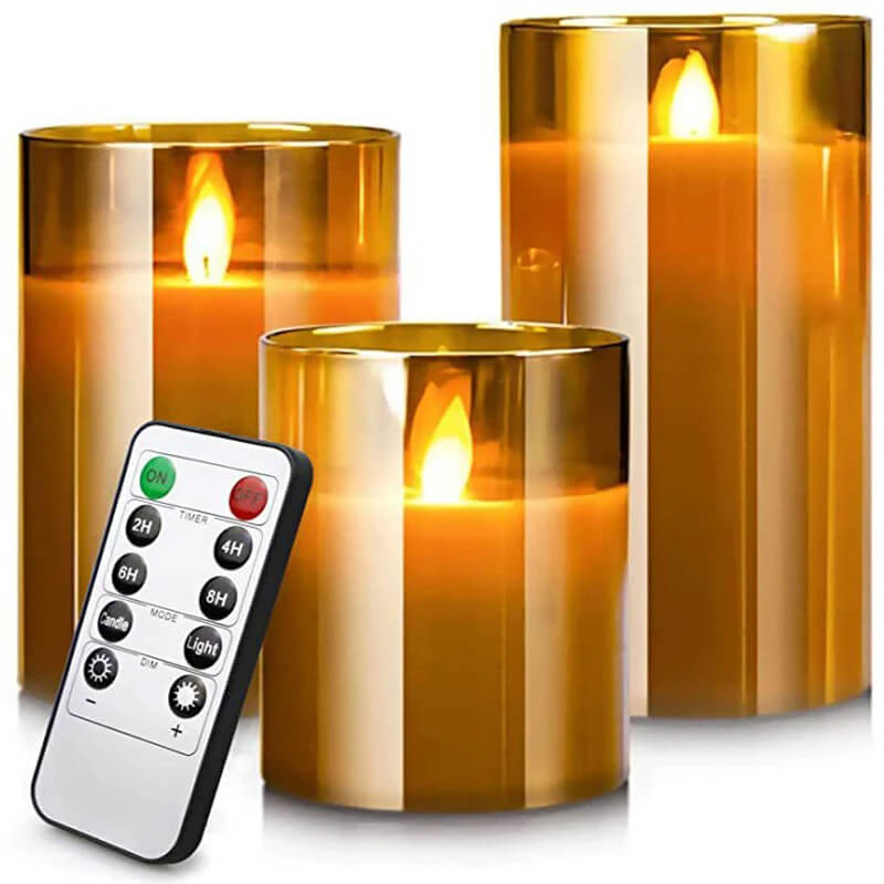 HyggeStearinlys™ | 3-pak LED-stearinlys med realistisk flammeeffekt med fjernbetjening og dæmper