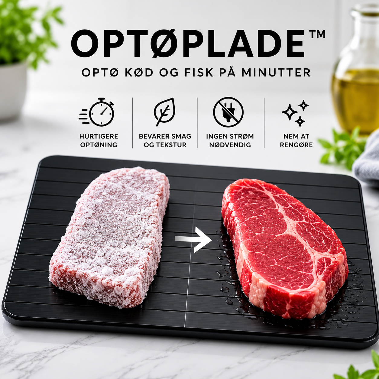 OptøPlade™ Optø kød og fisk på minutter