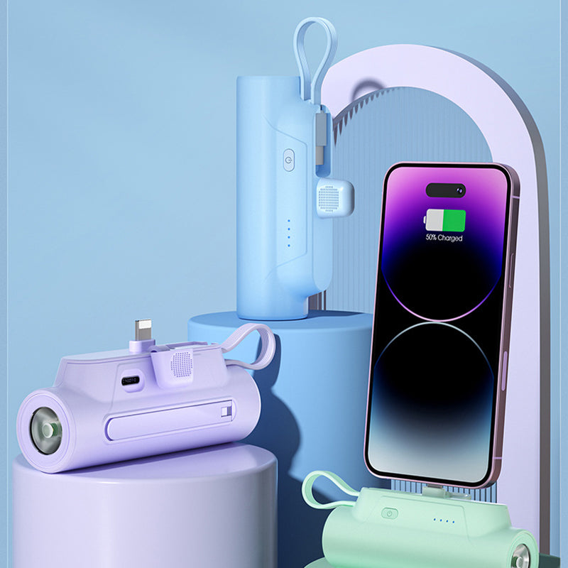 PocketBank™ – Dobbelt powerbank med indbygget kabel