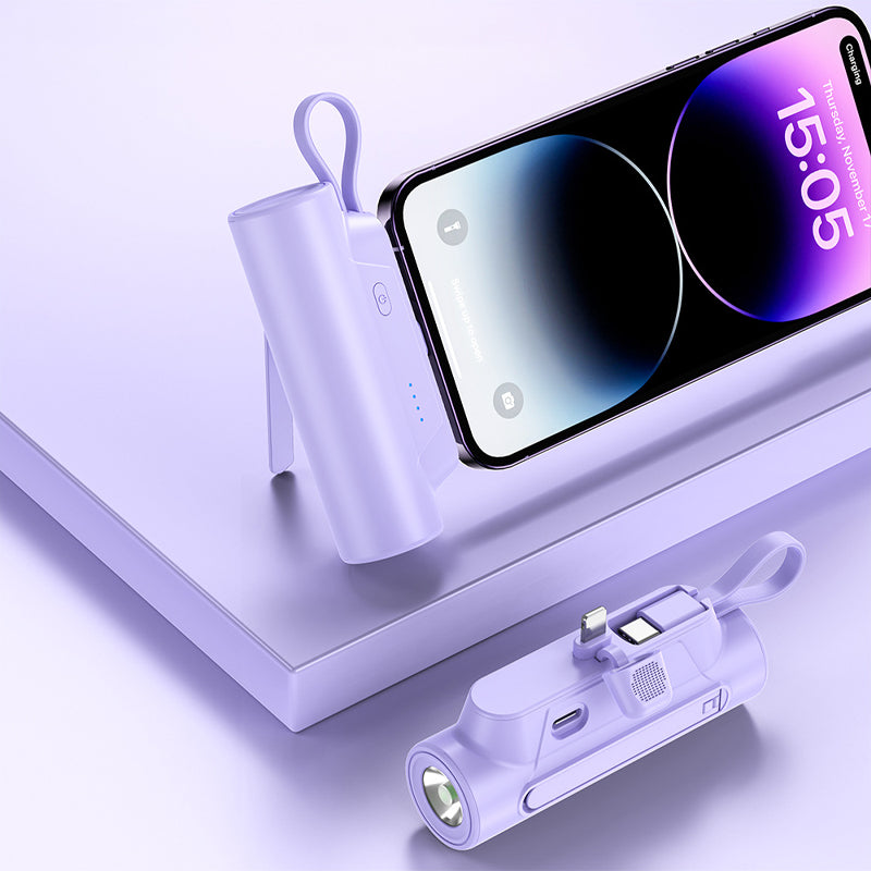 PocketBank™ – Dobbelt powerbank med indbygget kabel