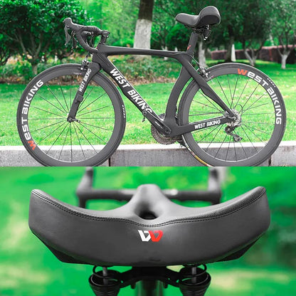 CykelKomfort™ Ekstra bred ergonomisk cykelsadel med dobbelt affjedring