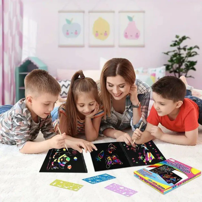 FarveKunst | Det magiske regnbueskrabepapir med træpen