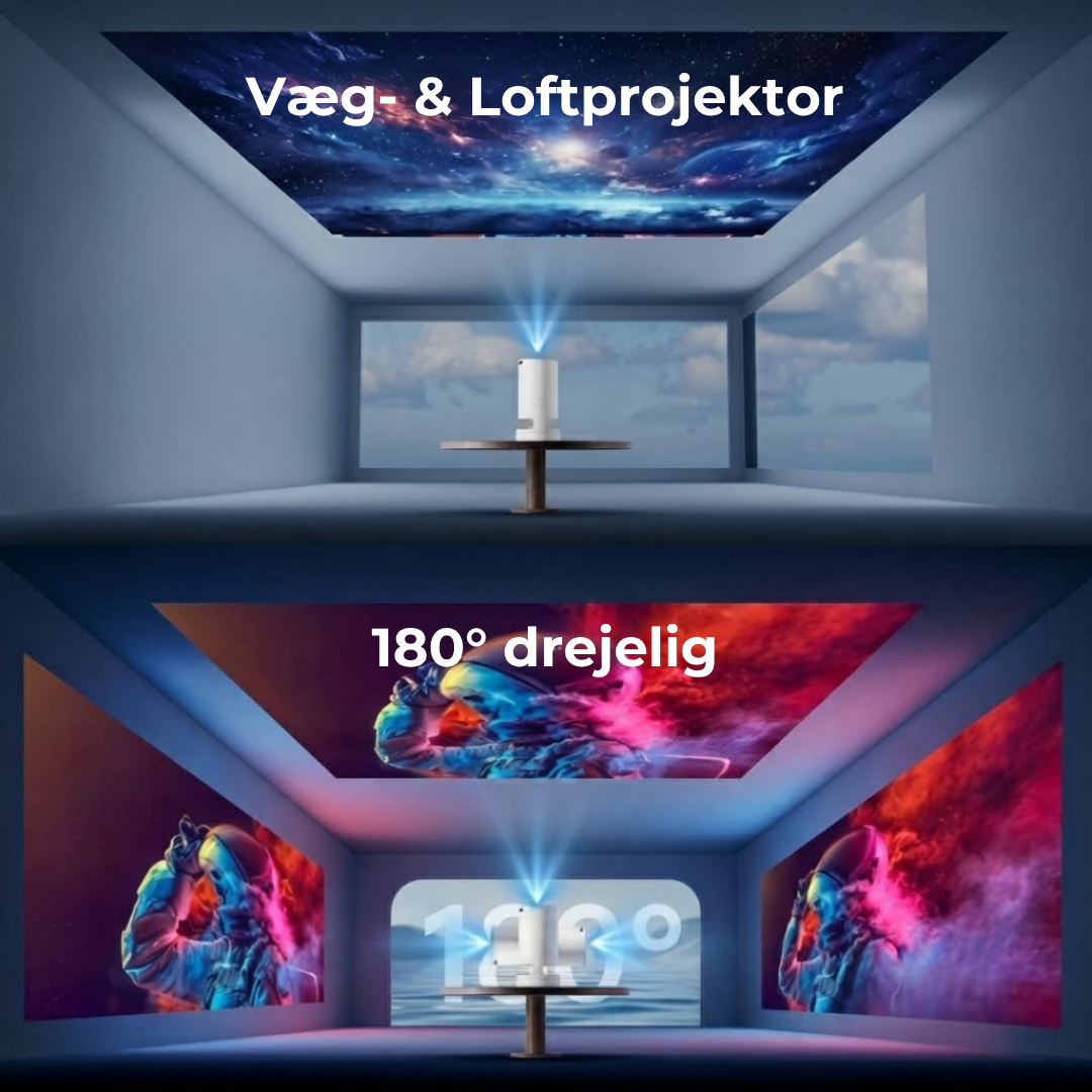 Hjemkino™ HD Smartbeamer - Netflix direkte på væggen.