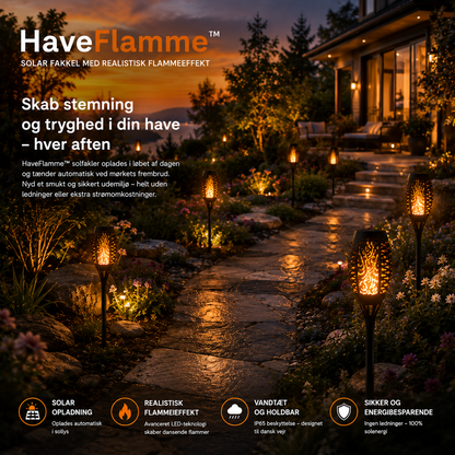 HaveFlamme™ Solcellefakkel med realistisk flamme-effekt