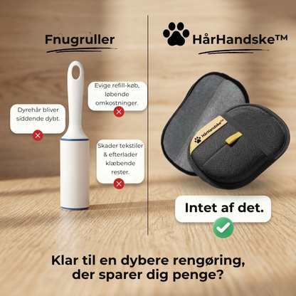 HårHandske™ Den elektrostatiske handske, der fanger alle hår