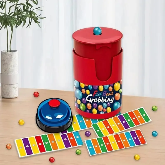 BalloRush™ | Sjovt, Hurtigt Perlegribespil for 2 Spillere med Klokker til Børn og Voksne – Reaktionstræningslegetøj