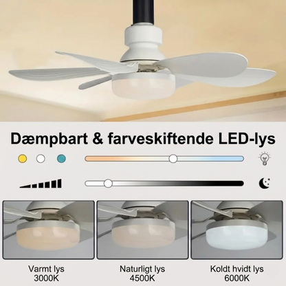 SocketFan™ 2-i-1 loftventilator med LED-lys