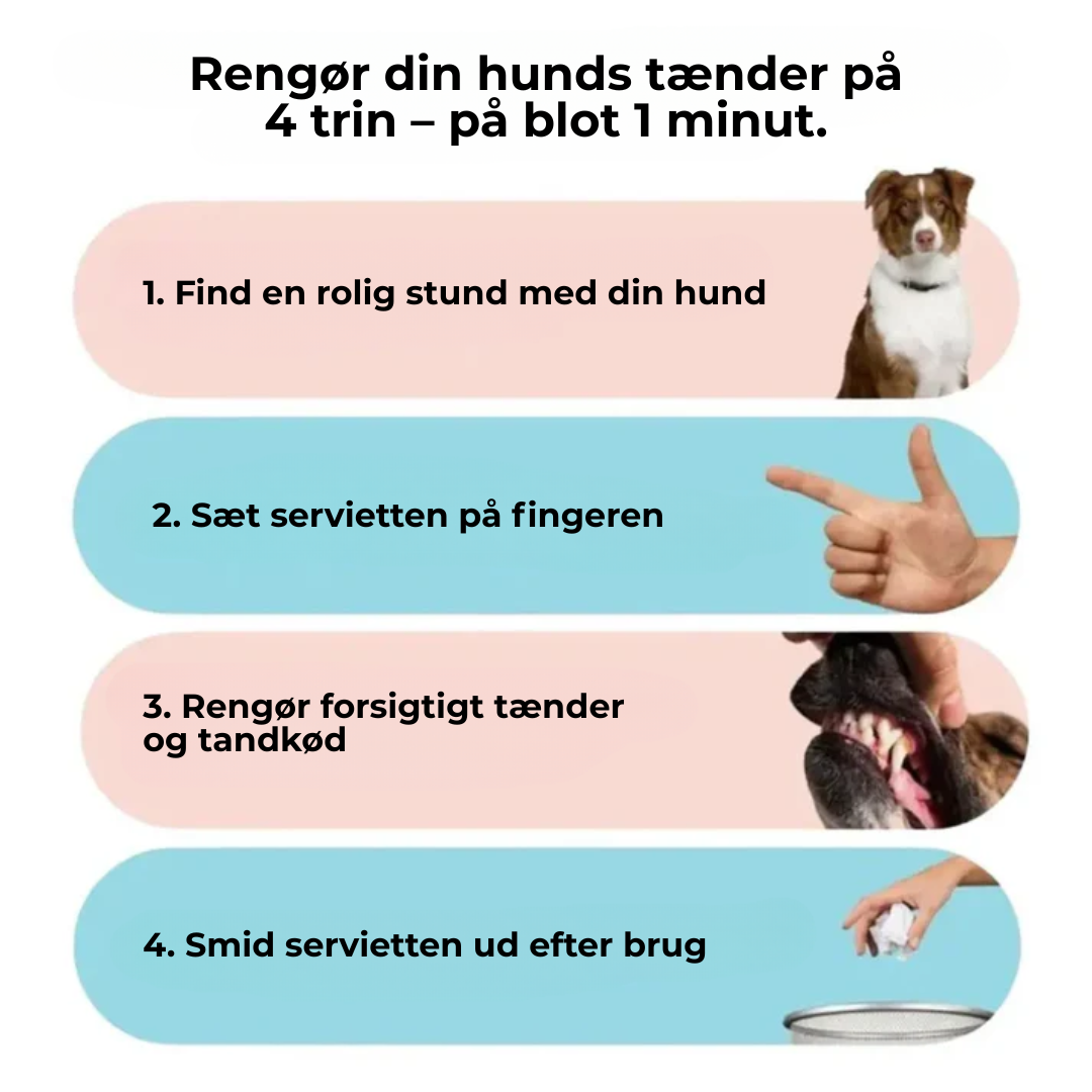 PetSmile™ Blide tandservietter til hund og kat
