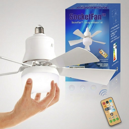SocketFan™ 2-i-1 loftventilator med LED-lys