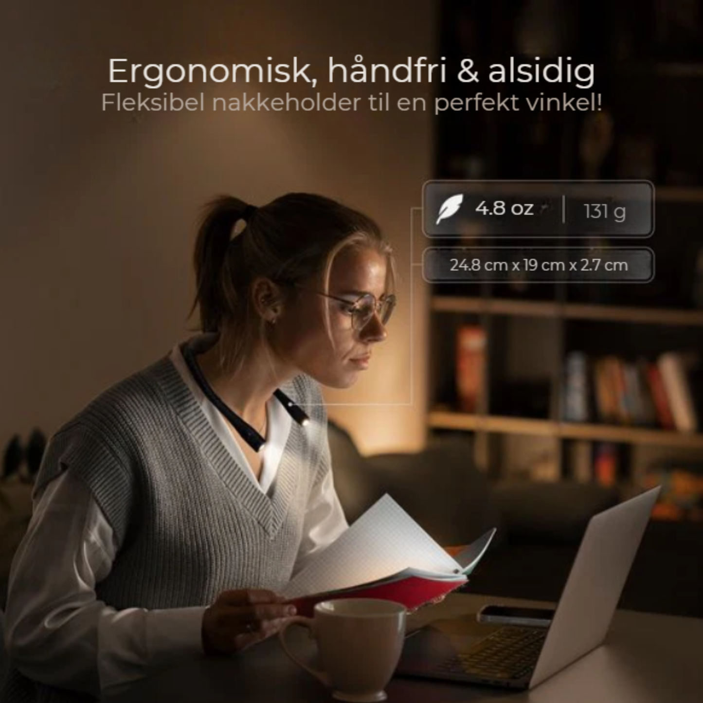 Hals-læselampe™ | Gør læsning og arbejde komfortabelt og hands-free