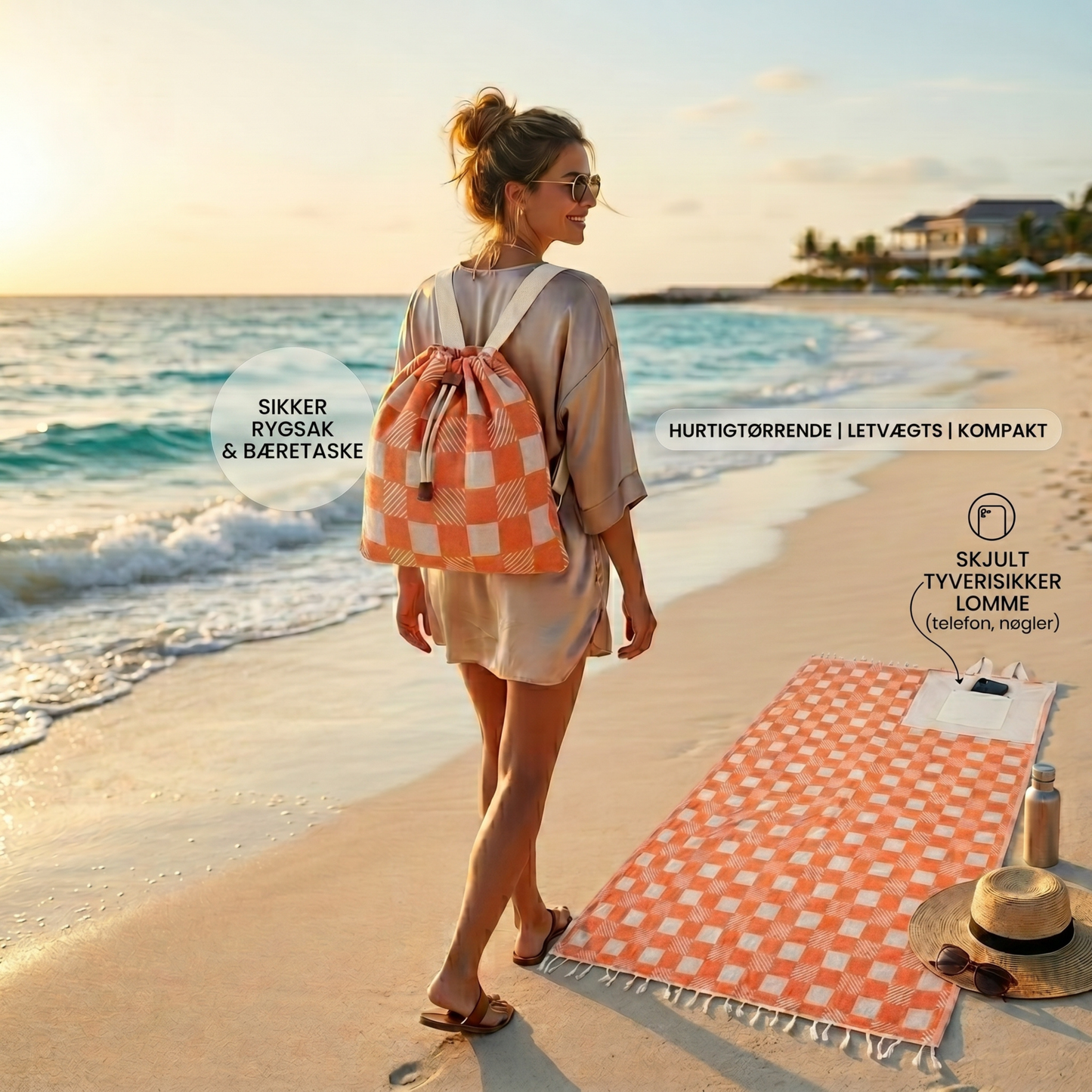 StrandPak™ 2-i-1 strandtaske og håndklæde i ét