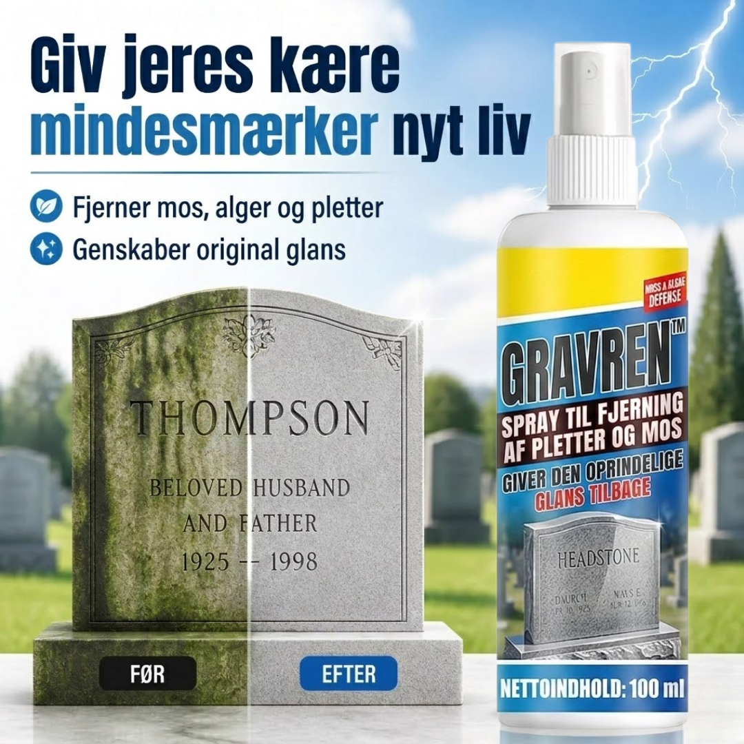 GravRen™ Rengørings- og restaureringsspray til gravsten
