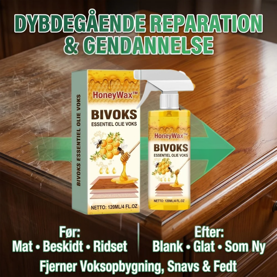 HoneyWax™  Alt-i-en Bivoks-spray til Træpleje