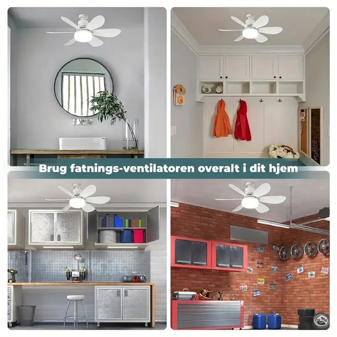 SocketFan™ 2-i-1 loftventilator med LED-lys