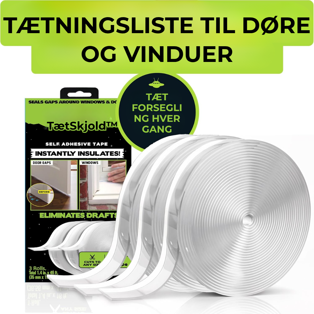 TætSkjold™  Selvklæbende tætningsstrimmel mod træk, kulde, fugt og insekter