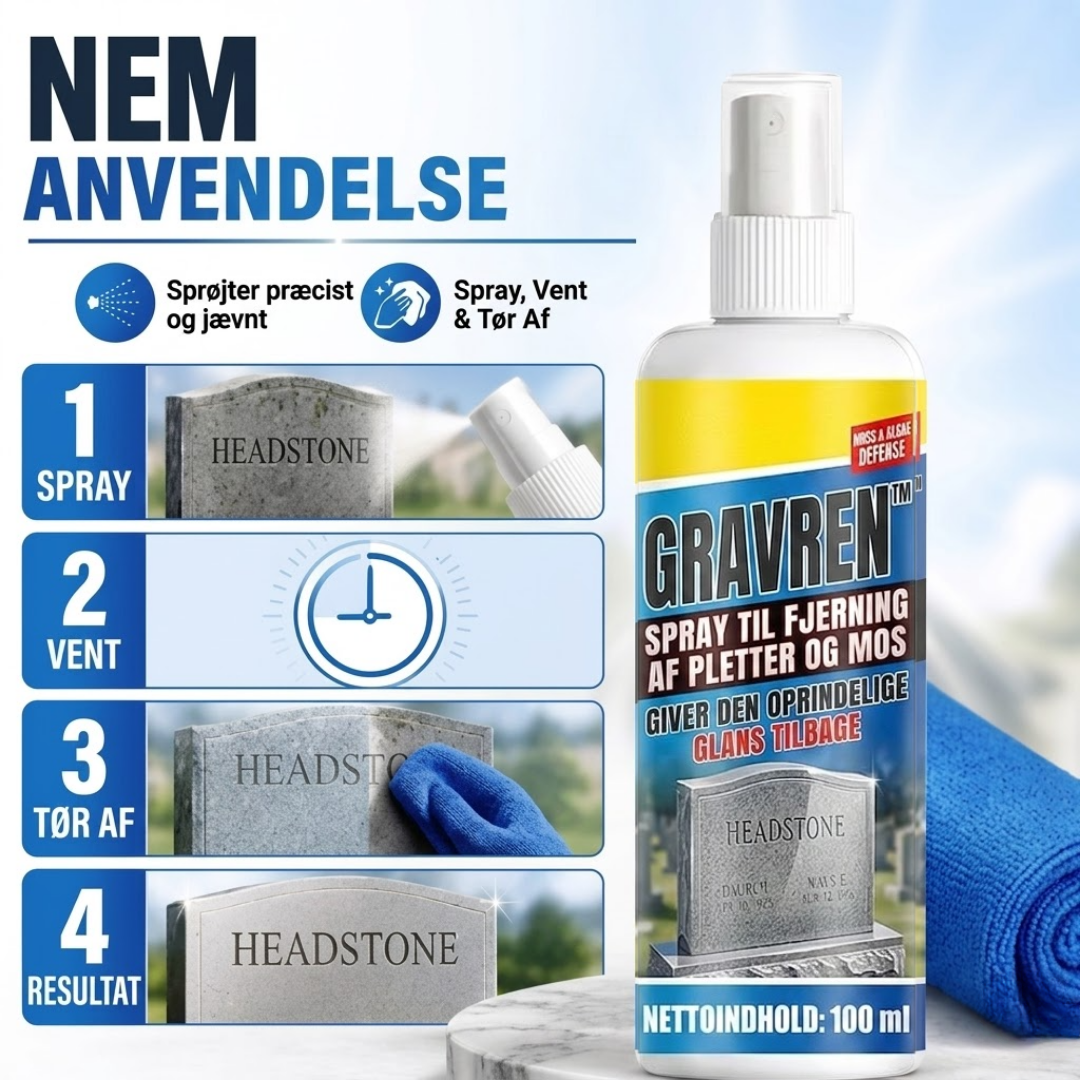 GravRen™ Rengørings- og restaureringsspray til gravsten