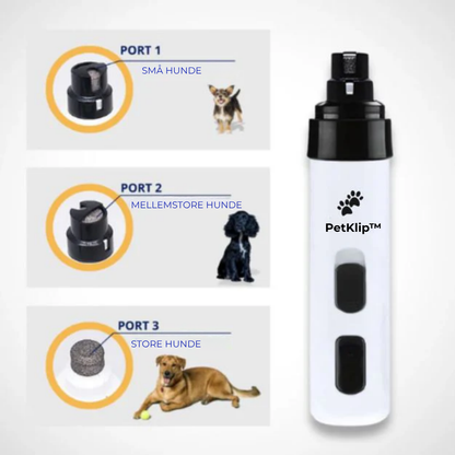 PetKlip™ | USB-genopladelig neglesliber til kæledyr – Støjsvag elektrisk negletrimmer til hunde og katte, perfekt til potepleje og klipning