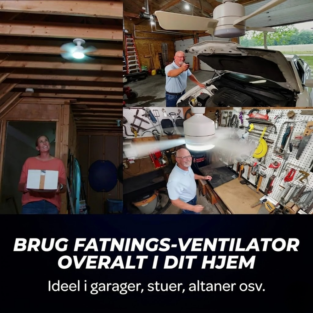 SocketFan™ 2-i-1 loftventilator med LED-lys