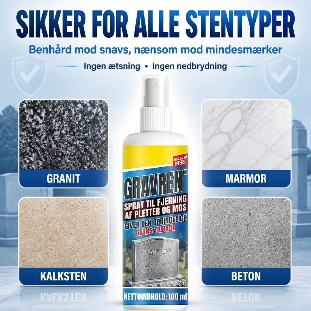 GravRen™ Rengørings- og restaureringsspray til gravsten