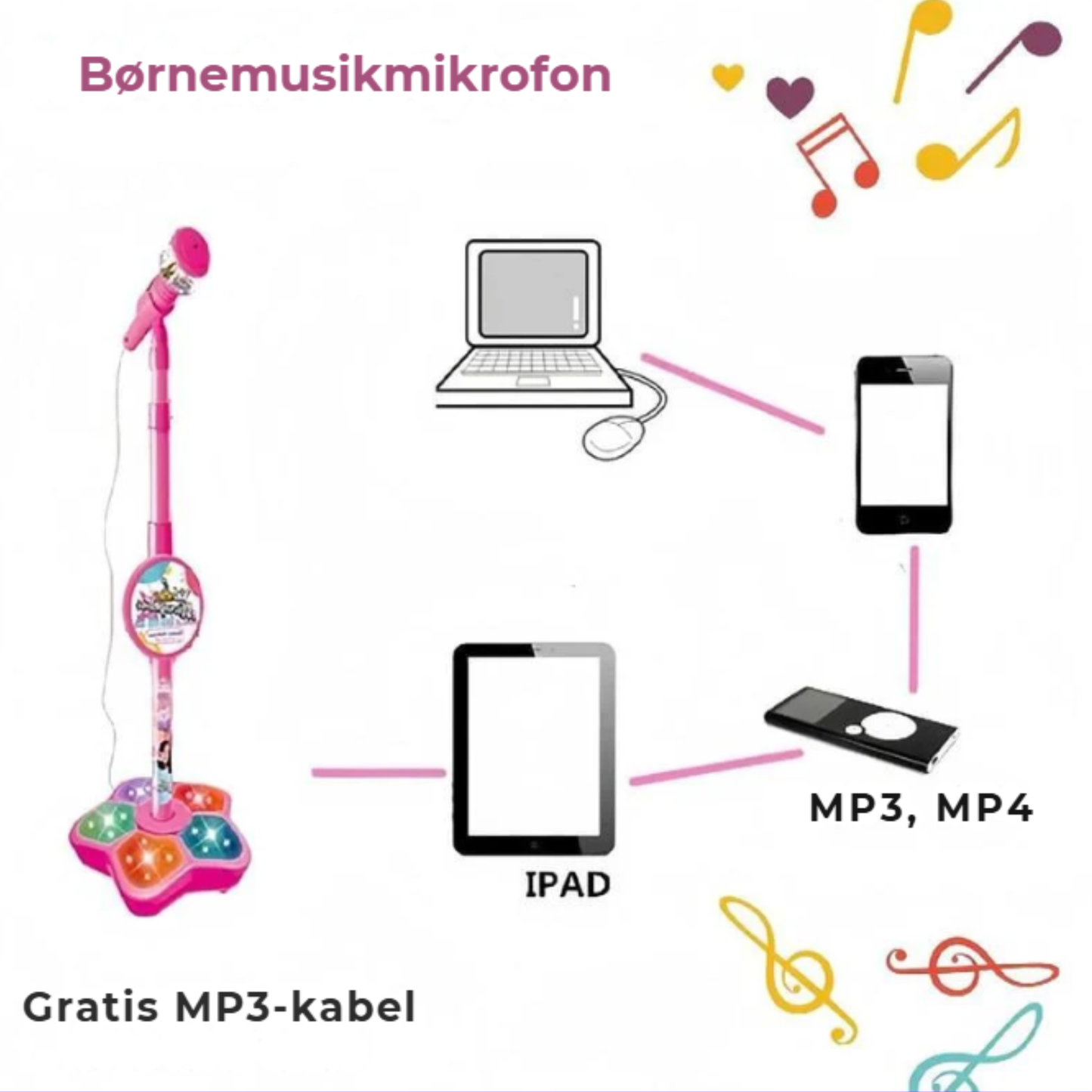 Børnemic™ | Sjov Karaoke-Mikrofon til Børn